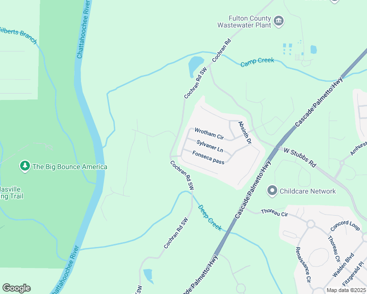 map of restaurants, bars, coffee shops, grocery stores, and more near 7688 Wrotham Circle in Atlanta