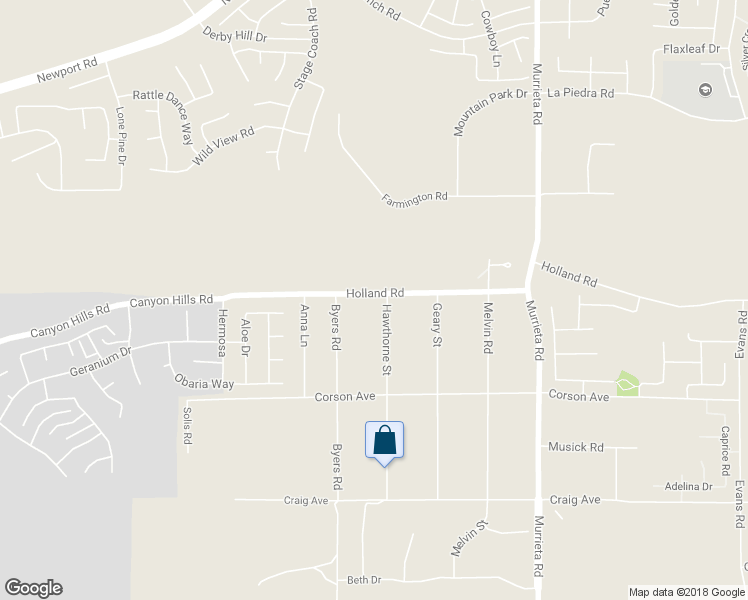 map of restaurants, bars, coffee shops, grocery stores, and more near 25609 Holland Road in Menifee