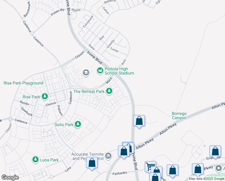 map of restaurants, bars, coffee shops, grocery stores, and more near 112 Restore in Irvine