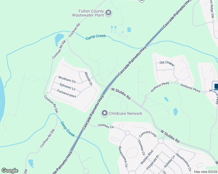 map of restaurants, bars, coffee shops, grocery stores, and more near 268 Allegrini Drive in Atlanta