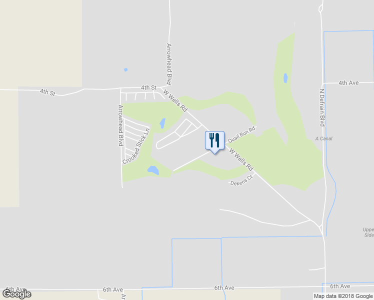 map of restaurants, bars, coffee shops, grocery stores, and more near 3409 West Wells Road in Blythe