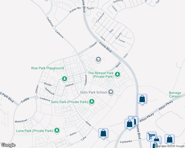 map of restaurants, bars, coffee shops, grocery stores, and more near 113 Culture in Irvine