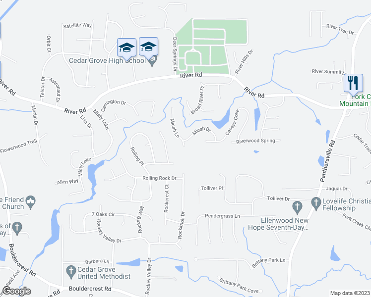 map of restaurants, bars, coffee shops, grocery stores, and more near 3912 Micah Lane in Ellenwood