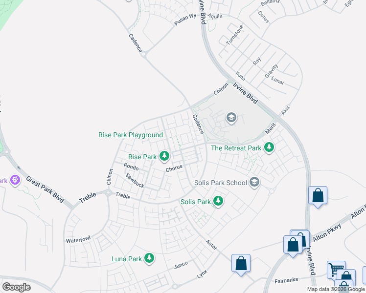map of restaurants, bars, coffee shops, grocery stores, and more near 271 Merit in Irvine