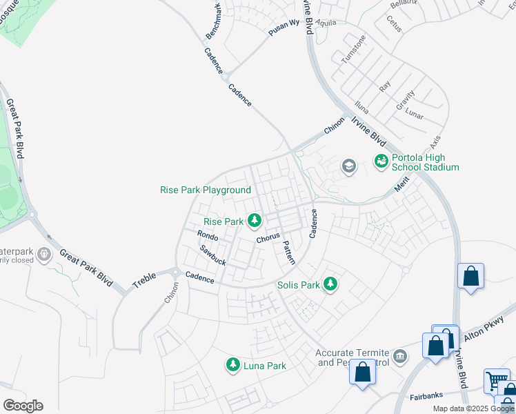 map of restaurants, bars, coffee shops, grocery stores, and more near 138 Aspect in Irvine