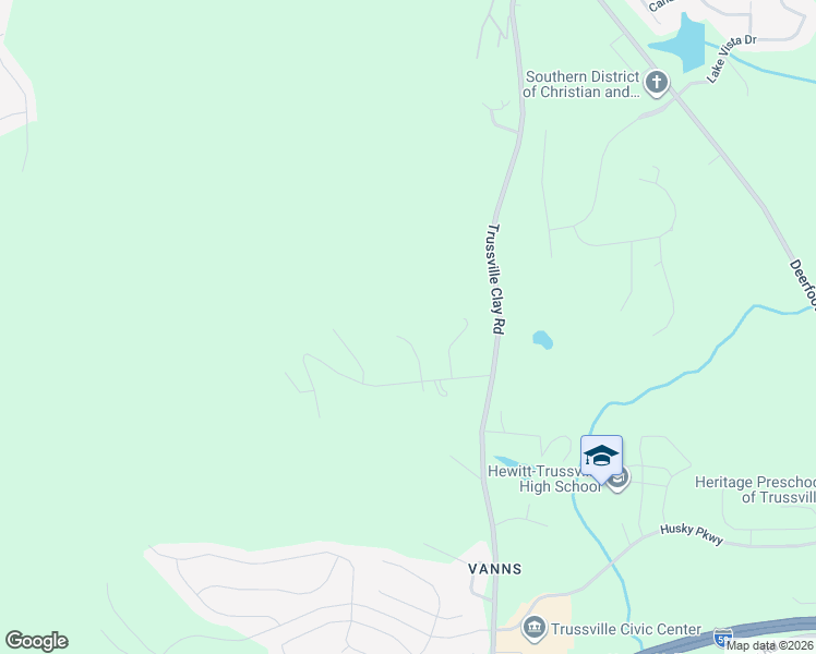 map of restaurants, bars, coffee shops, grocery stores, and more near 5719 Woodland Trail in Trussville