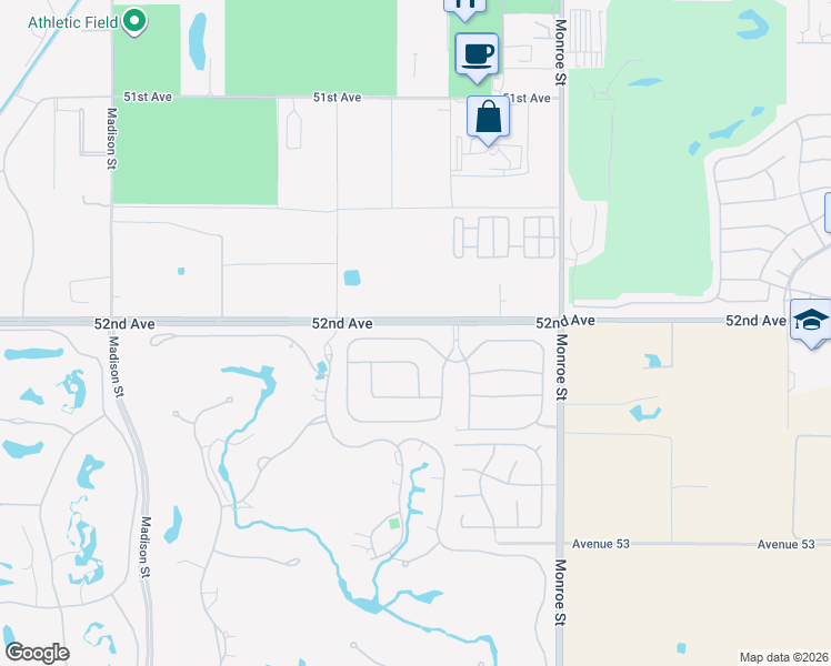 map of restaurants, bars, coffee shops, grocery stores, and more near 81678 Rancho Santana Drive in La Quinta