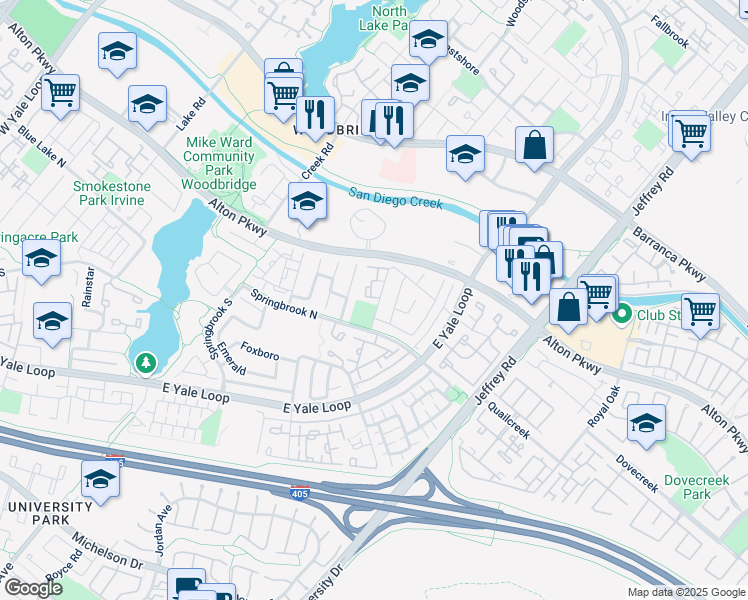 map of restaurants, bars, coffee shops, grocery stores, and more near 7 Briarglen in Irvine