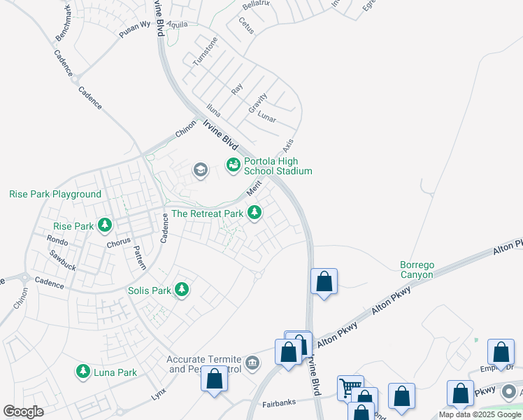 map of restaurants, bars, coffee shops, grocery stores, and more near 112 Restore in Irvine