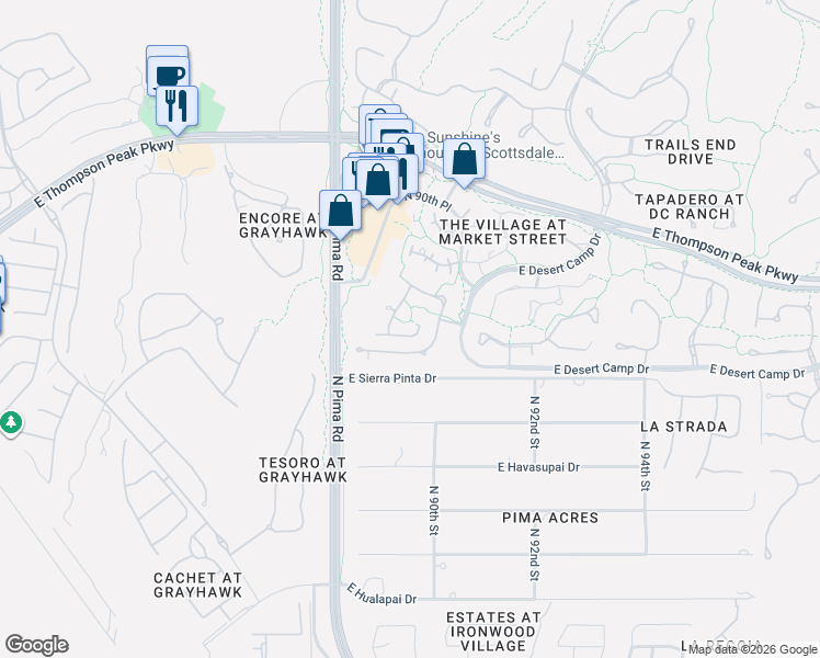 map of restaurants, bars, coffee shops, grocery stores, and more near 8928 East Mountain Spring Road in Scottsdale