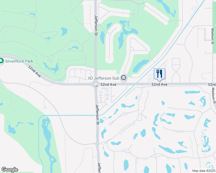 map of restaurants, bars, coffee shops, grocery stores, and more near 52074 Rosewood Lane in La Quinta