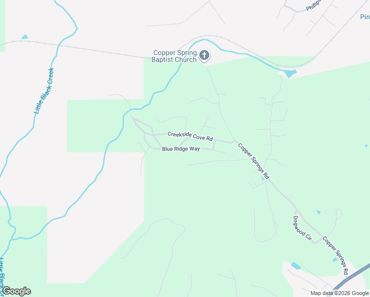 map of restaurants, bars, coffee shops, grocery stores, and more near Blue Ridge Way in Odenville