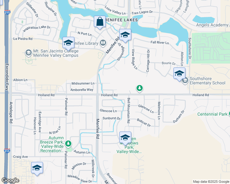 map of restaurants, bars, coffee shops, grocery stores, and more near 28893 Moonrise Way in Menifee