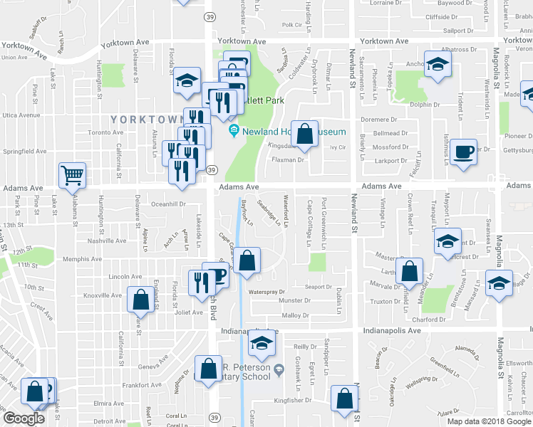 map of restaurants, bars, coffee shops, grocery stores, and more near 8161 Cape Hope Circle in Huntington Beach