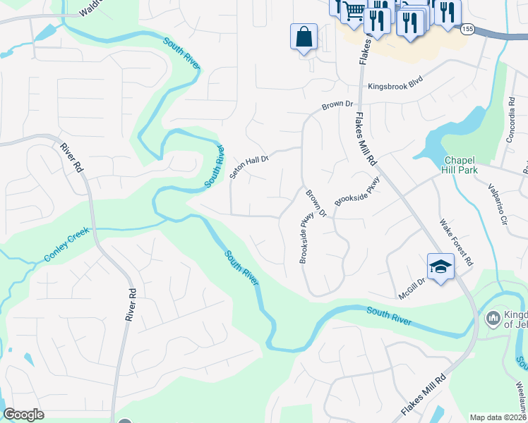 map of restaurants, bars, coffee shops, grocery stores, and more near 3707 John Carrol Drive in Decatur