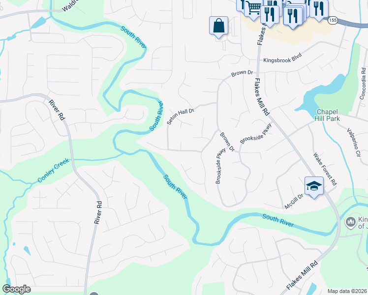 map of restaurants, bars, coffee shops, grocery stores, and more near 3667 John Carrol Drive in Decatur
