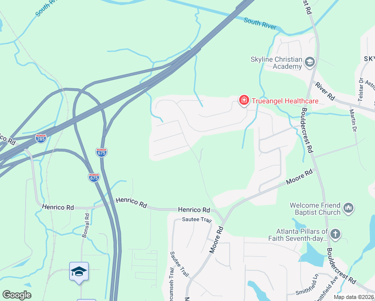 map of restaurants, bars, coffee shops, grocery stores, and more near 1987 Pius Drive in Ellenwood