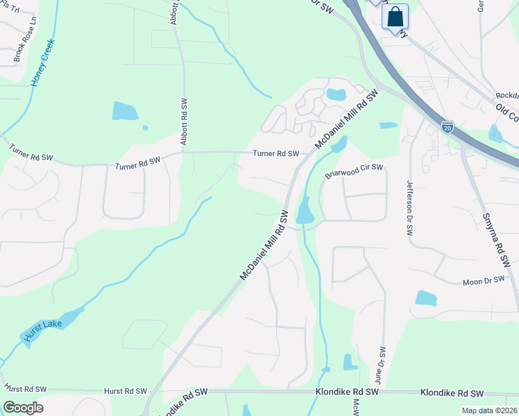 map of restaurants, bars, coffee shops, grocery stores, and more near 755 McDaniel Mill Road Southwest in Conyers