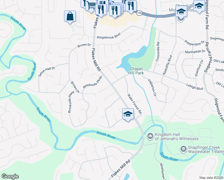 map of restaurants, bars, coffee shops, grocery stores, and more near 3953 Dalhouise Lane in Decatur