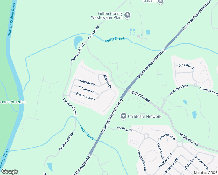 map of restaurants, bars, coffee shops, grocery stores, and more near 7514 Absinth Drive in Atlanta