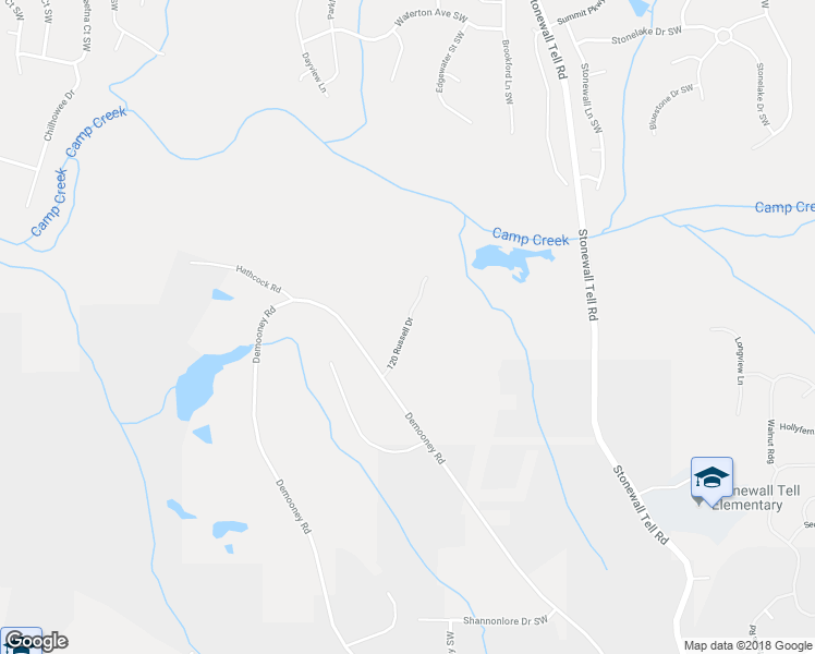 map of restaurants, bars, coffee shops, grocery stores, and more near 199 120 Russell Drive in Atlanta