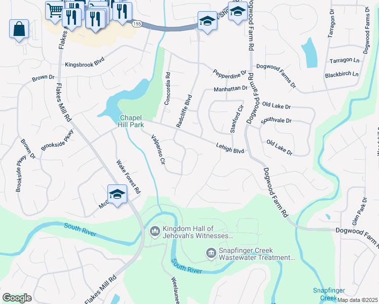 map of restaurants, bars, coffee shops, grocery stores, and more near 3790 Radcliffe Boulevard in Decatur