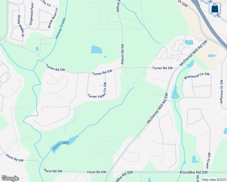 map of restaurants, bars, coffee shops, grocery stores, and more near 2490 Sherrie Lane Southwest in Conyers