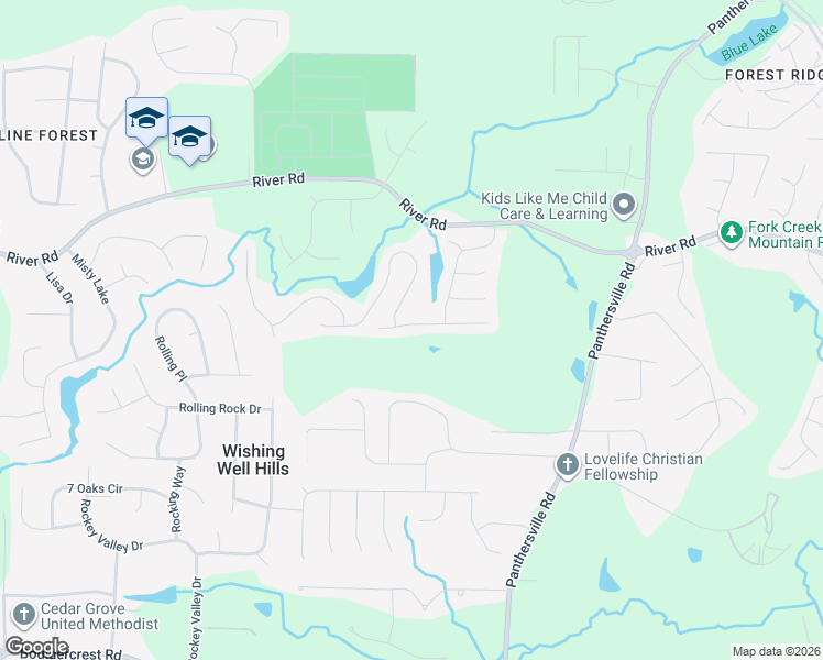 map of restaurants, bars, coffee shops, grocery stores, and more near 2525 Riverwood Spring in Ellenwood