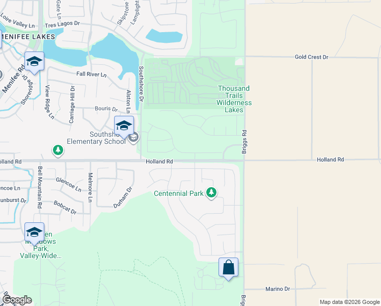 map of restaurants, bars, coffee shops, grocery stores, and more near 29546 Blue Lake Lane in Menifee