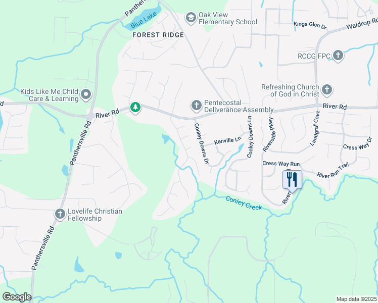 map of restaurants, bars, coffee shops, grocery stores, and more near 2945 Woody Court in Decatur