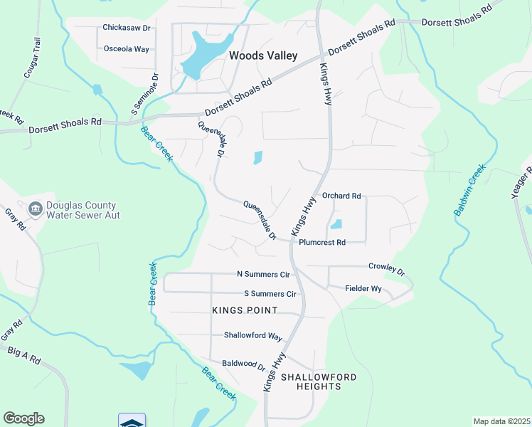 map of restaurants, bars, coffee shops, grocery stores, and more near 4995 Roxton Lane in Douglasville
