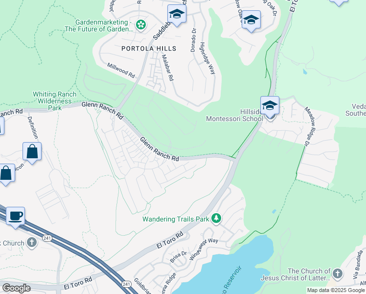 map of restaurants, bars, coffee shops, grocery stores, and more near 5767 Sunrise Ridge Lane in Lake Forest