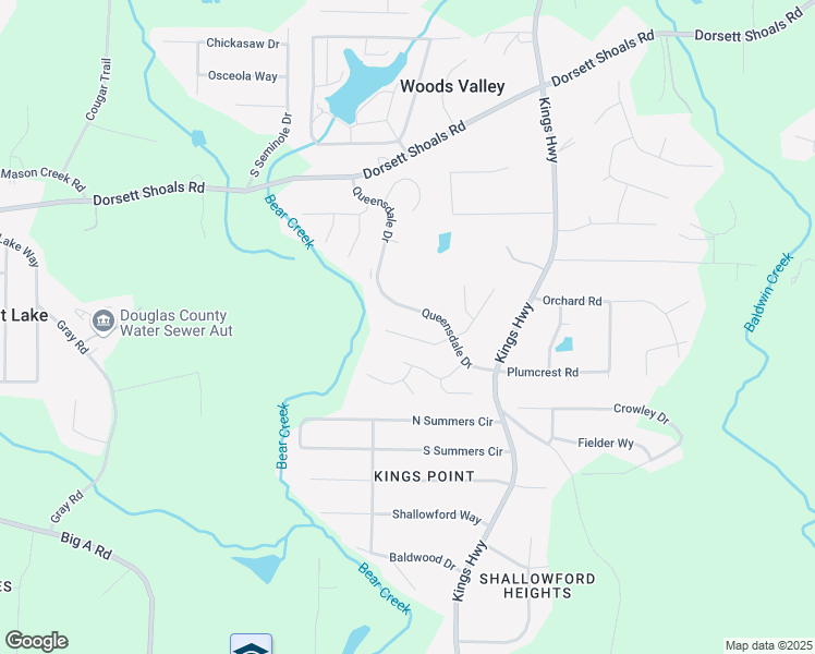 map of restaurants, bars, coffee shops, grocery stores, and more near 5075 Roxton Lane in Douglasville