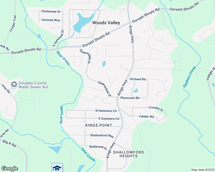 map of restaurants, bars, coffee shops, grocery stores, and more near 4995 Roxton Lane in Douglasville