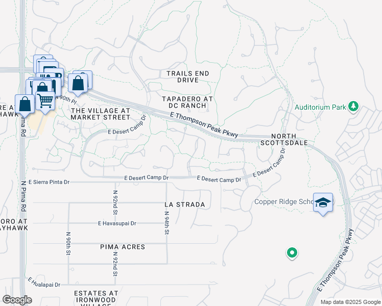 map of restaurants, bars, coffee shops, grocery stores, and more near 9528 East Mountain Spring Road in Scottsdale