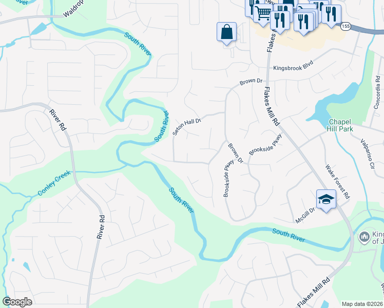 map of restaurants, bars, coffee shops, grocery stores, and more near 3707 John Carrol Drive in Decatur