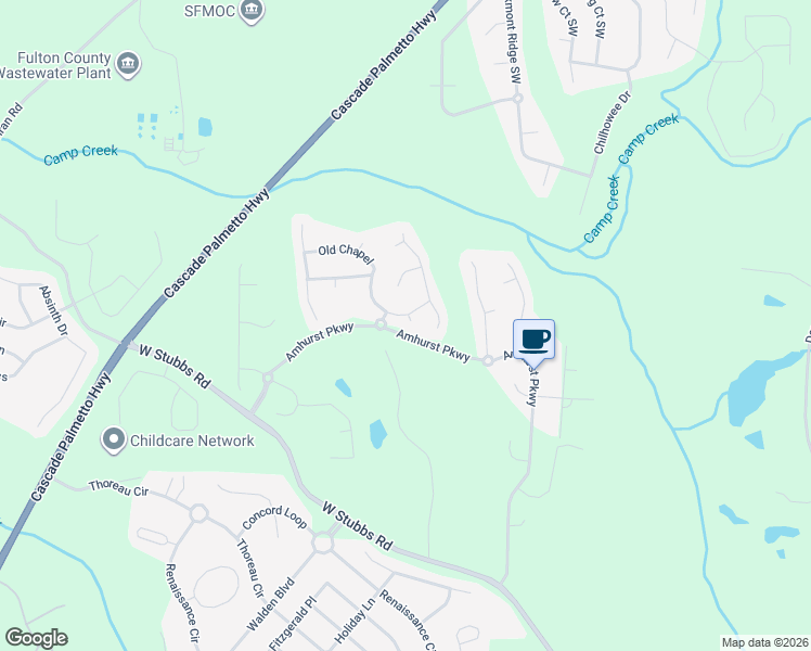 map of restaurants, bars, coffee shops, grocery stores, and more near 7290 Old Chapel in College Park