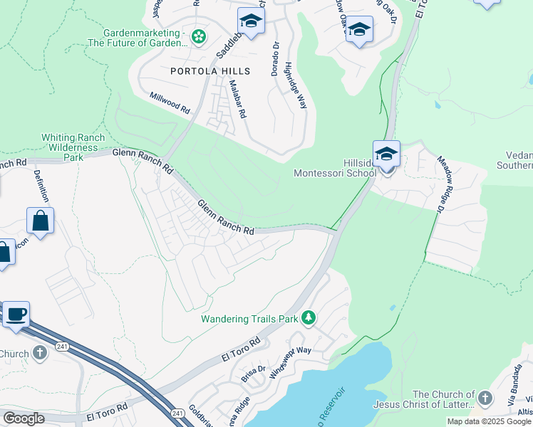 map of restaurants, bars, coffee shops, grocery stores, and more near 5787 Sunrise Ridge Lane in Lake Forest