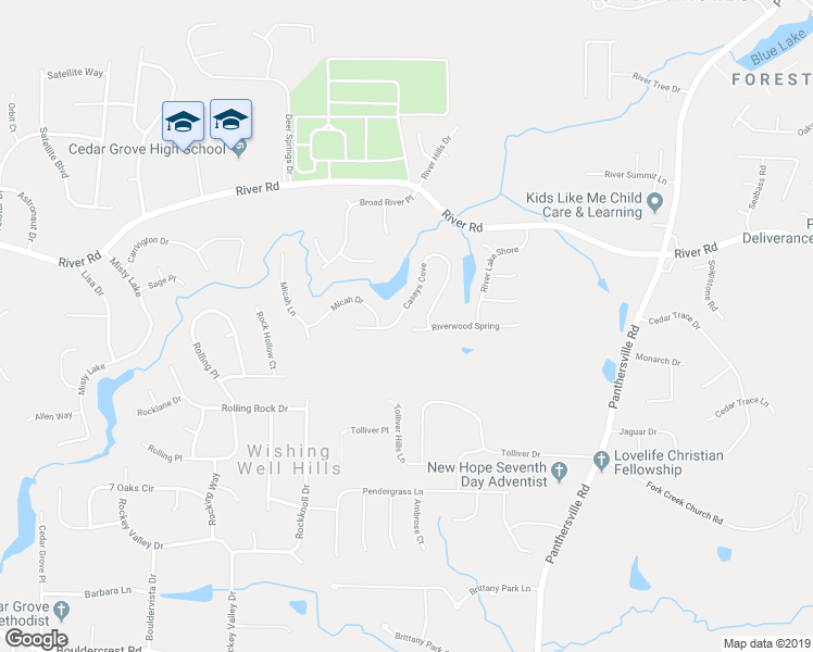 map of restaurants, bars, coffee shops, grocery stores, and more near 2490 Riverwood Spring in Ellenwood