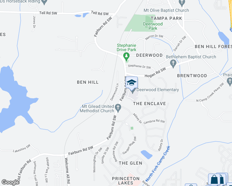 map of restaurants, bars, coffee shops, grocery stores, and more near 2774 Deerwood Lane in Atlanta