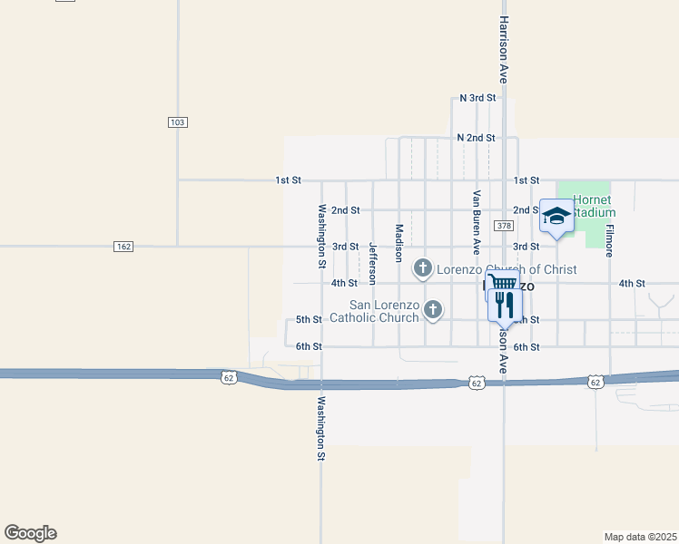 map of restaurants, bars, coffee shops, grocery stores, and more near 200-298 4th Street in Lorenzo