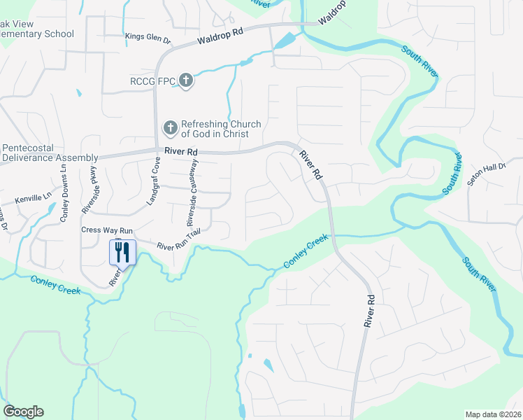 map of restaurants, bars, coffee shops, grocery stores, and more near 3291 Veranda Way in Decatur