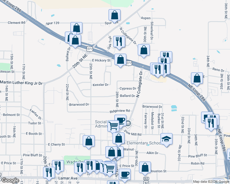 map of restaurants, bars, coffee shops, grocery stores, and more near 1035 28th Street Northeast in Paris