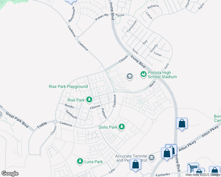 map of restaurants, bars, coffee shops, grocery stores, and more near 168 Keeper in Irvine