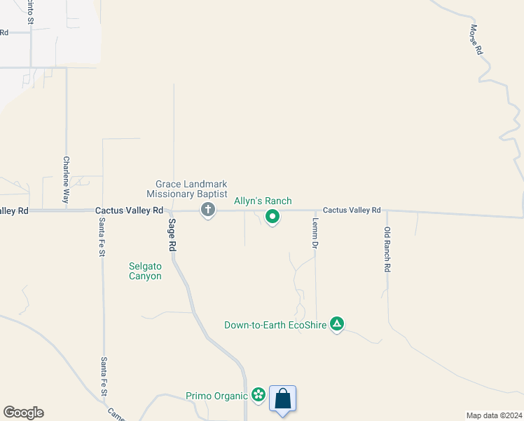 map of restaurants, bars, coffee shops, grocery stores, and more near Cactus Valley Road in Hemet
