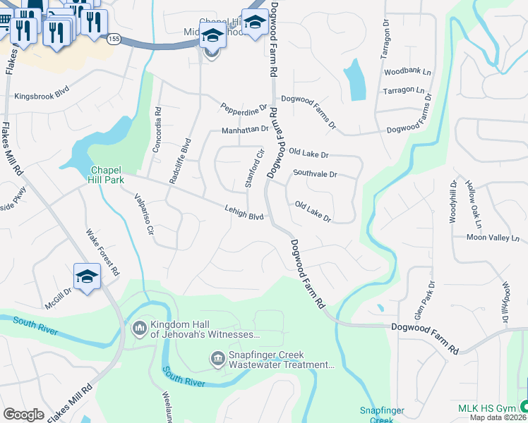 map of restaurants, bars, coffee shops, grocery stores, and more near 3731 Dogwood Farm Road in Decatur