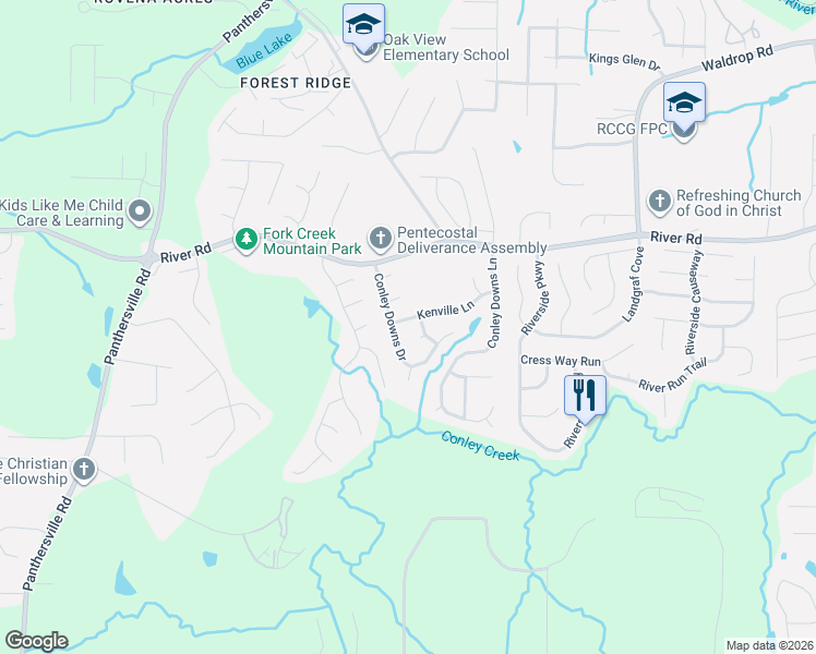 map of restaurants, bars, coffee shops, grocery stores, and more near 2992 Kenville Lane in Decatur