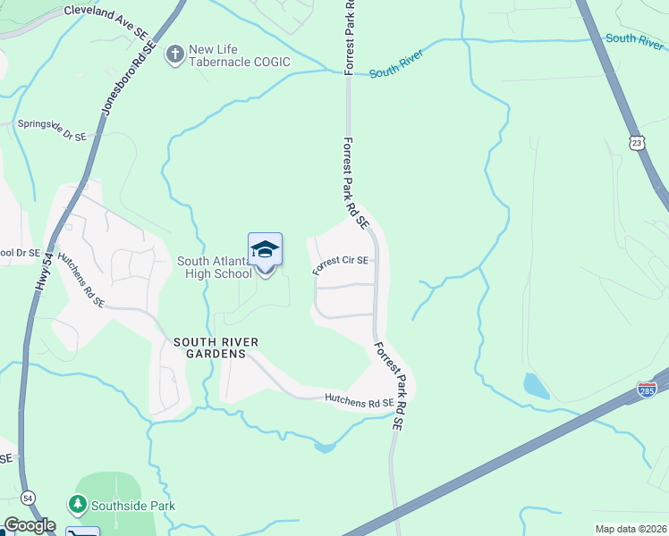 map of restaurants, bars, coffee shops, grocery stores, and more near 827 Forrest Circle Southeast in Atlanta