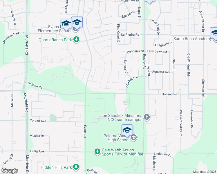 map of restaurants, bars, coffee shops, grocery stores, and more near 30877 Mirage Circle in Menifee