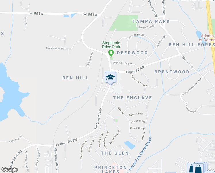 map of restaurants, bars, coffee shops, grocery stores, and more near 3026 Deerborne Court in Atlanta